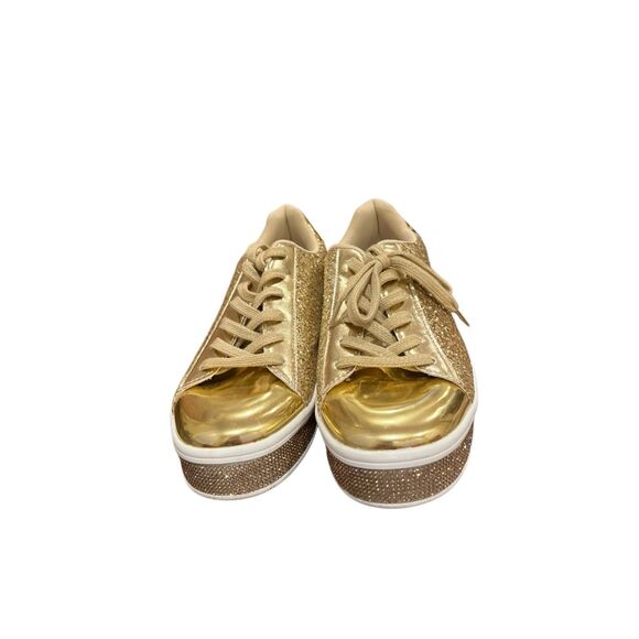Uubaris Gold Glitter Tennis Shoes Sz.8.5 women’s - Picture 3 of 5